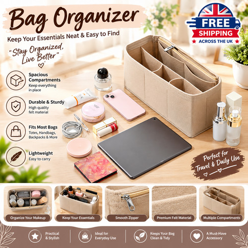 Travel organiser handbag felt - organiser,
