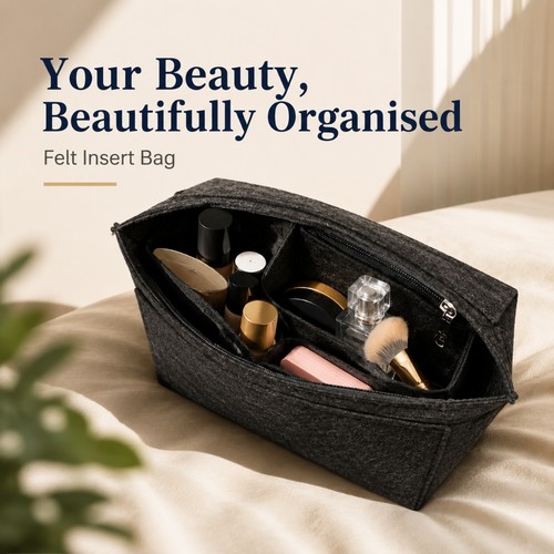 Felt cosmetic bag - felt, le